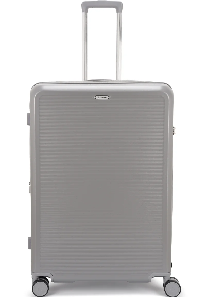 Echolac  Sense 56+67+78 Cm Hardcase Expandable 4-Double Wheeled 3 Piece Luggage Trolley Set - Silver  | Best Price UAE